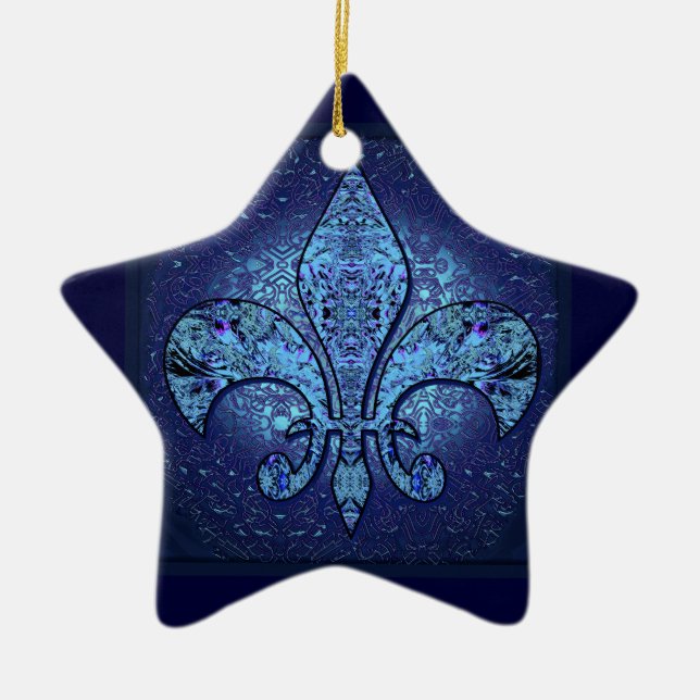 Flor-De-Lis,crest,flower- Ceramic Ornament (Front)