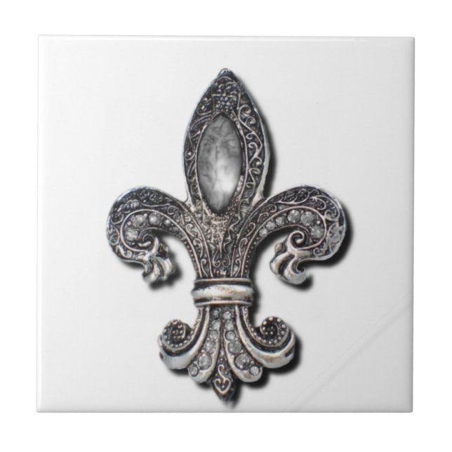 Flor De Lis Fleur De Lis symbol new orleans Ceramic Tile (Front)