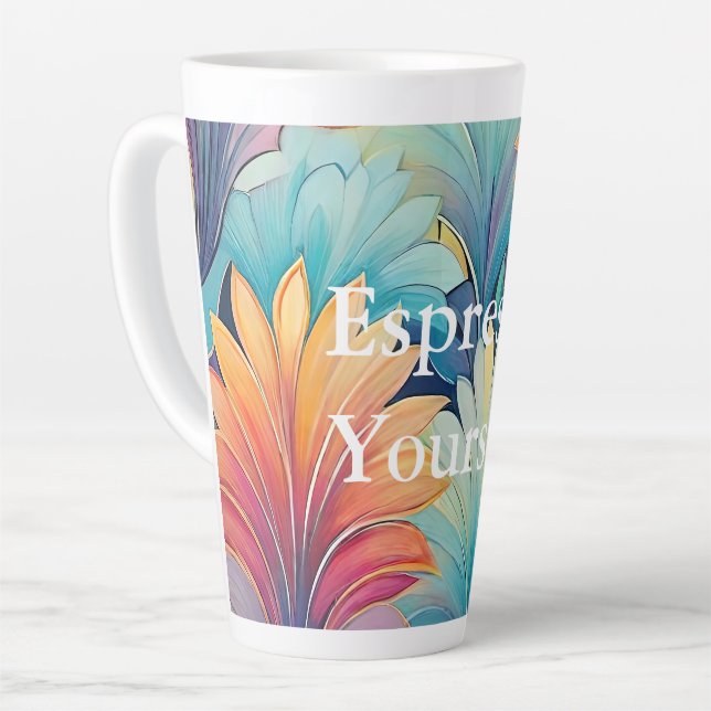 Flora 1 Floral Pastel Latte Mug (Left Angle)