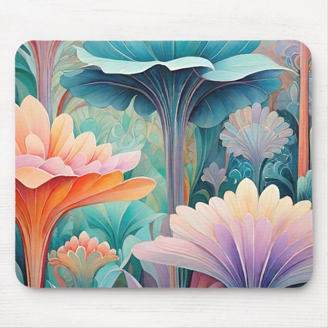 Flora 2 Floral Pastel Mouse Pad (Front)