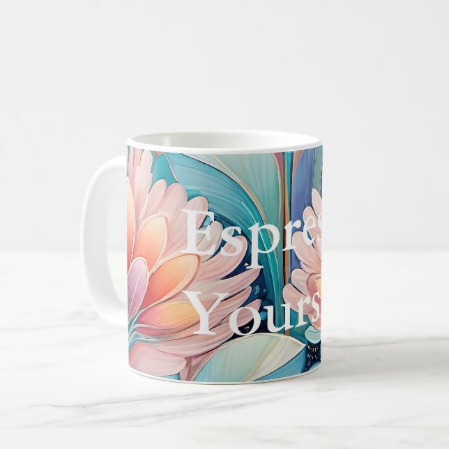 Flora 4 Floral Pastel Classic Mug (Front Left)