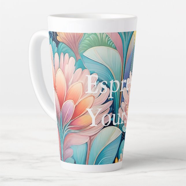 Flora 4 Floral Pastel Latte Mug (Left Angle)