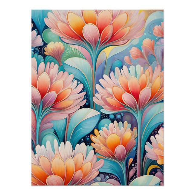 Flora 4 Floral Pastel Poster (Front)