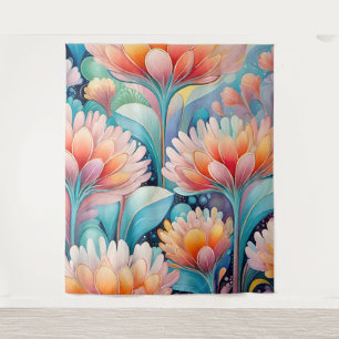 Flora 4 Floral Pastel Tapestry