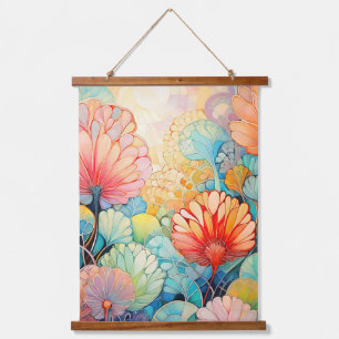 Flora 5 Floral Pastel Hanging Tapestry