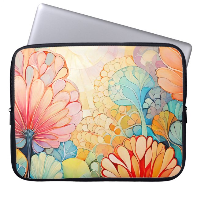 Flora 5 Floral Pastel Laptop Case (Front)