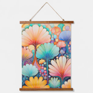 Flora 6 Floral Pastel  Hanging Tapestry