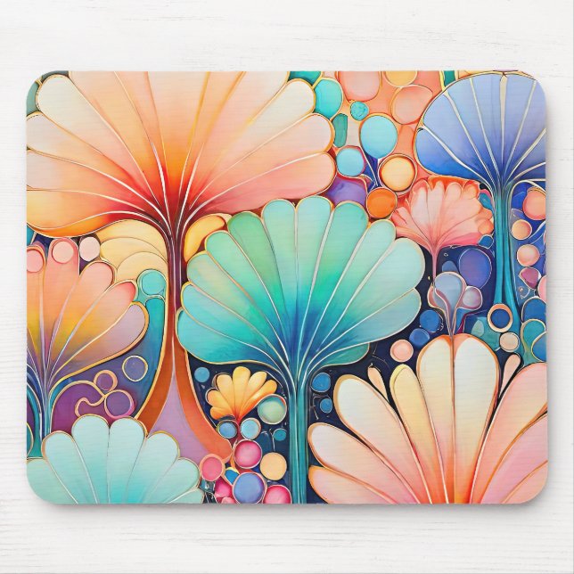 Flora 6 Floral Pastel Mouse Pad (Front)