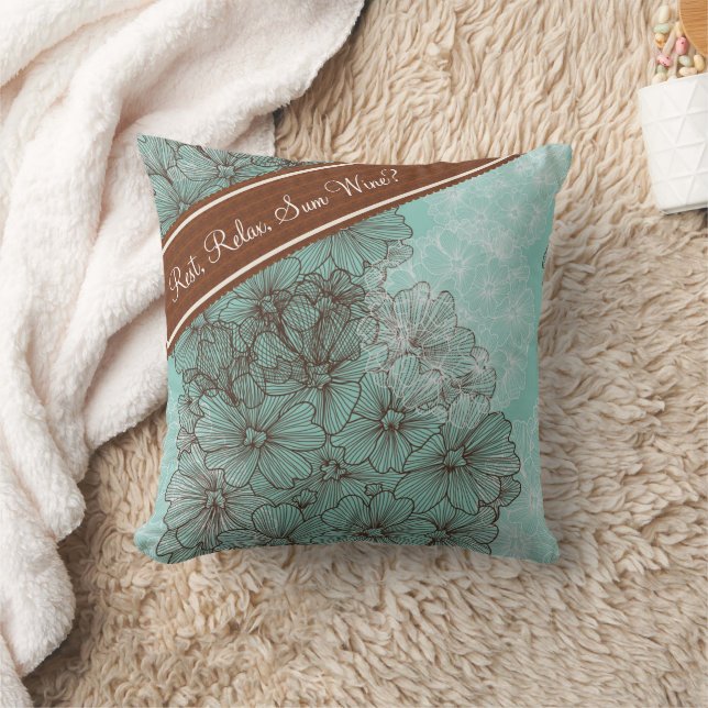 Flora Abstract Ribbon N Wine Cushion (Blanket)