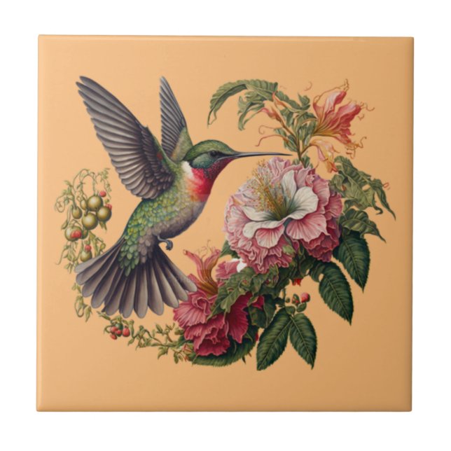 flora and fauna ceramic tile (Front)