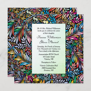 Flora and Fauna Multi Colour Wedding Invitation