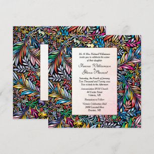 Flora and Fauna Multi Colour Wedding Invitation