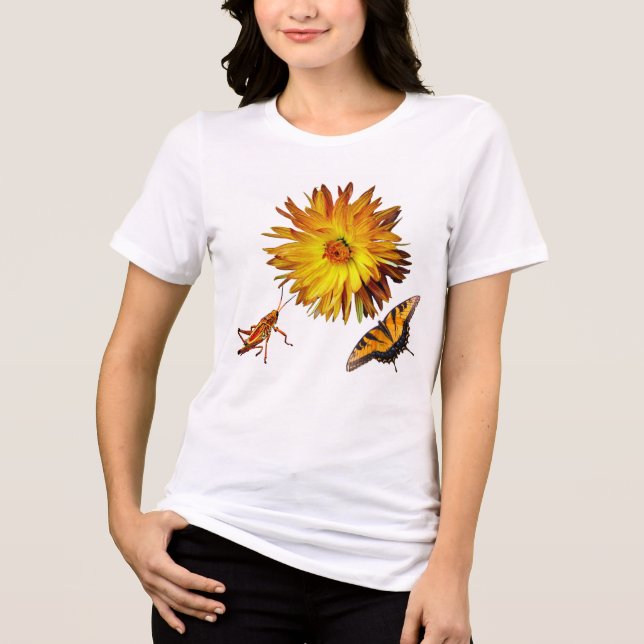 Flora and fauna Tri-Blend shirt (Front)