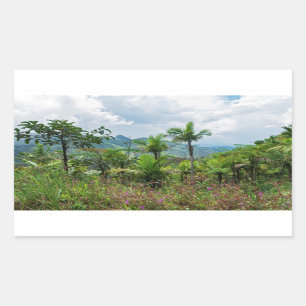 Flora and landscape of luquillo mountains rectangular sticker