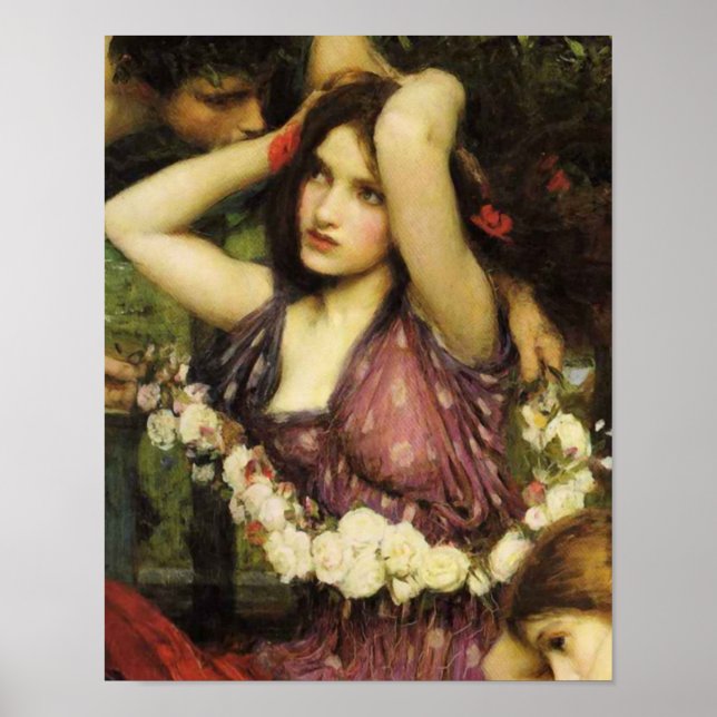 Flora and the Zephyrs detail By John W. Waterhouse Poster (Front)
