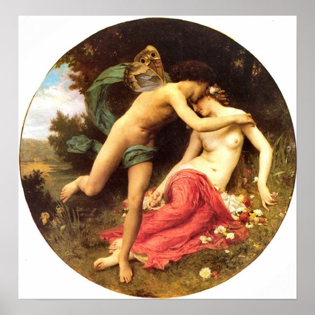 Flora And Zephyr 1875 William Bougeureau Poster (Front)