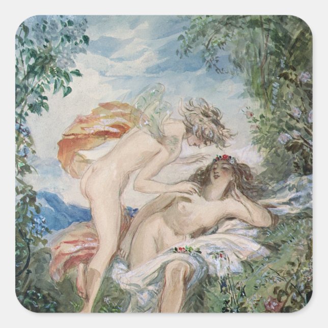 Flora and Zephyr Square Sticker (Front)