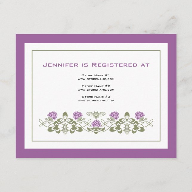 Flora Bee Registry Card (Front)