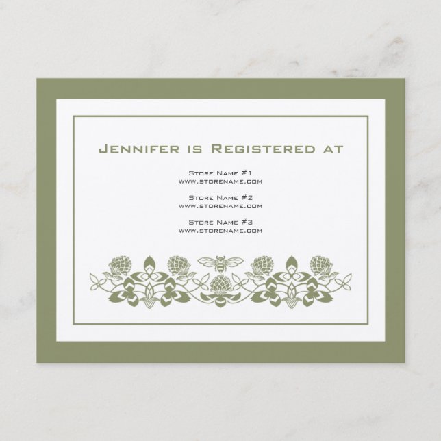 Flora Bee Registry Card (Front)