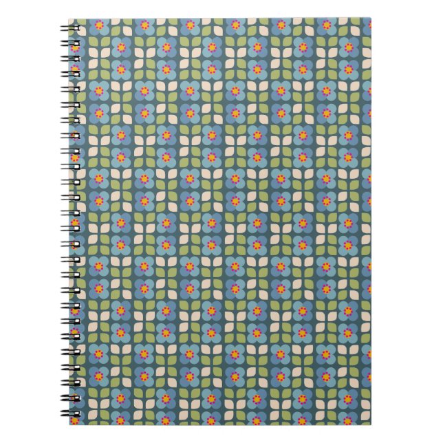 FLORA BLUSH - Botanical Pattern Notebook (Front)