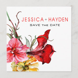 Flora Botanica Watercolor Flowers Save the Date
