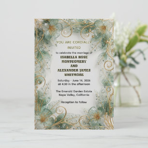 Flora Botanical Elegant Garden Wedding Invitation