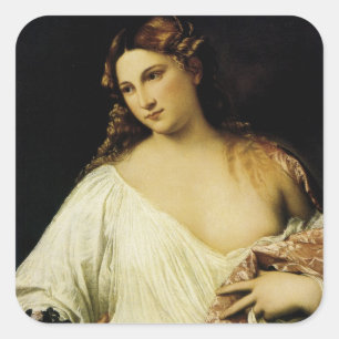 Flora, by Titian Square Sticker