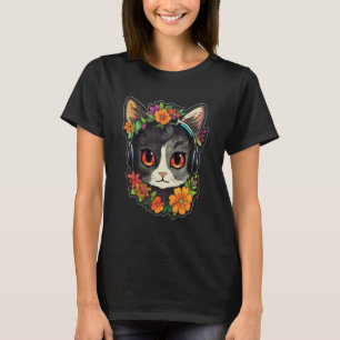 Flora Cat Rave EDM DJ Electronic Music Festival T-Shirt