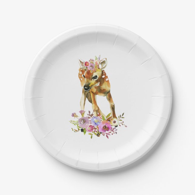 Flora Doe Baby Shower Paper Plate (Front)