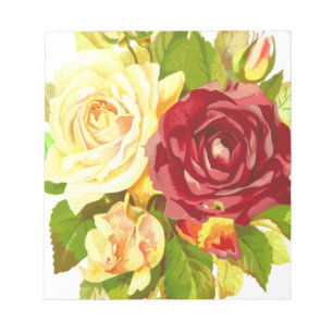 flora floral flower plant rose notepad