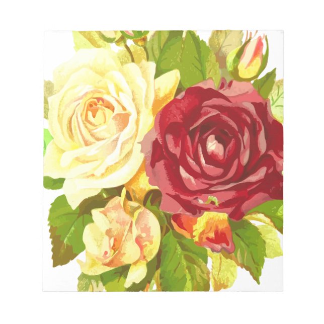 flora floral flower plant rose notepad (Front)