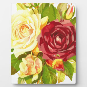 flora floral flower plant rose plaque