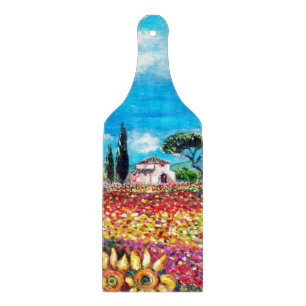 FLORA IN TUSCANY/ Fields ,Poppies and Sunflowers C Cutting Board