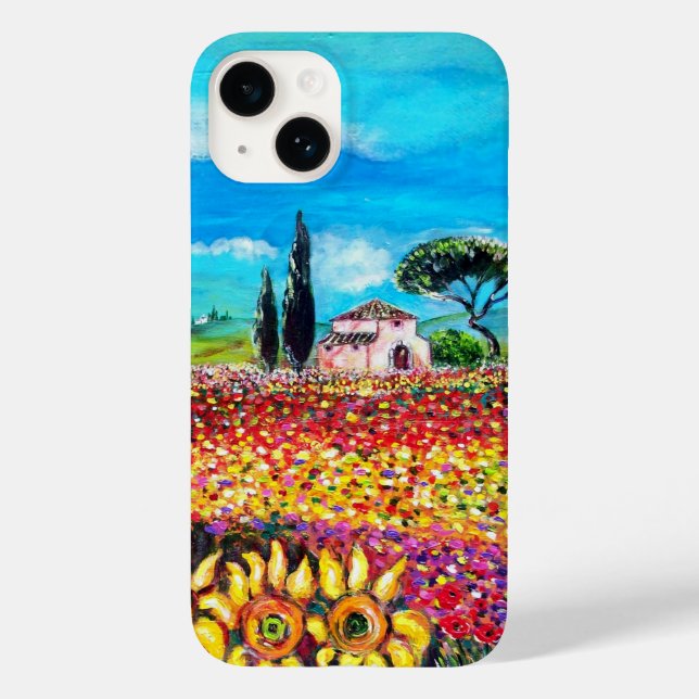 FLORA IN TUSCANY/ Fields ,Poppies and Sunflowers Case-Mate iPhone Case (Back)