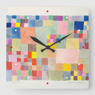Flora on sand , Paul Klee Square Wall Clock