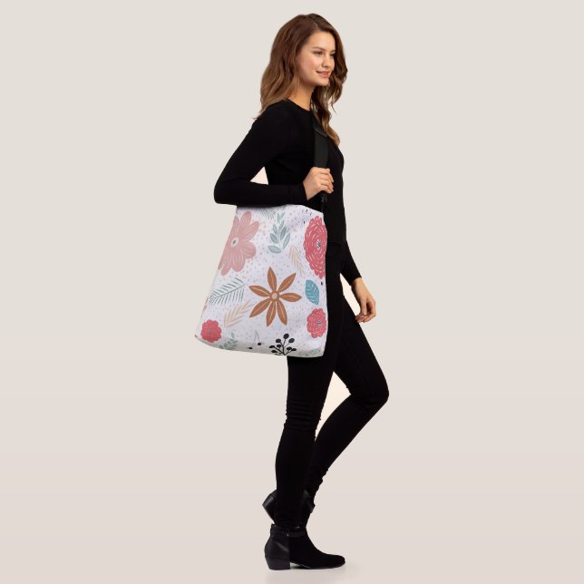 Flora Patterned Cross-Body Tote Bag (On Model)