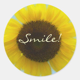 Flora Photo - Bright and cheerful sunflower Classic Round Sticker