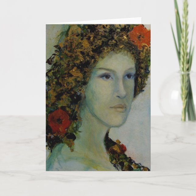 Flora Roman Goddess of Flowers Greeting Card (Front)