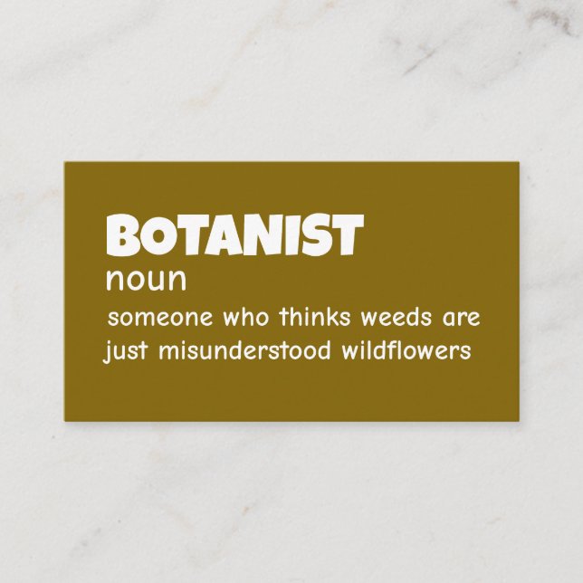 Flora Scientist Funny Meaning Business Card (Front)