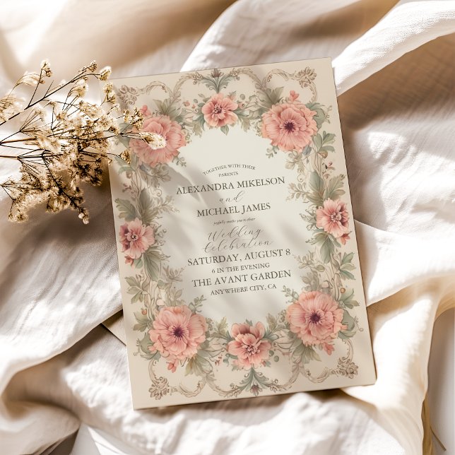 Flora Vintage Art Nouveau Wedding Invitation (Creator Uploaded)