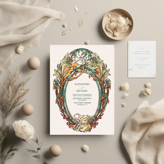 Flora Vintage Art Nouveau Wedding  Invitation (Creator Uploaded)