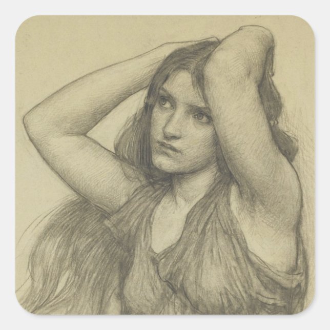 Flora with Long Hair Square Sticker (Front)