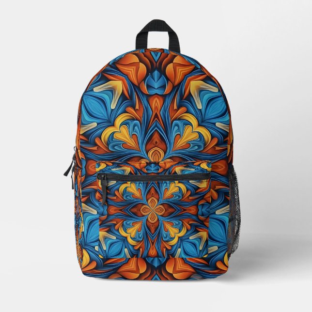 "FloraFrenzy" Printed Backpack (Front)