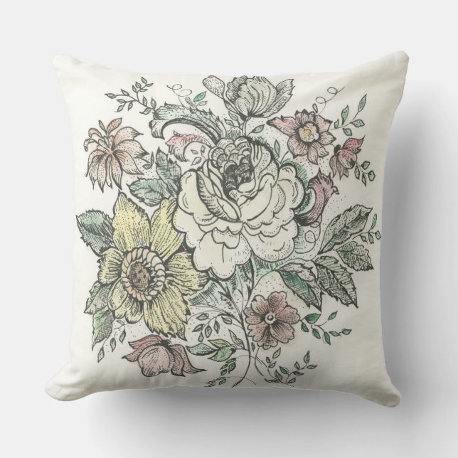 Floraison design on a Pillow (Front)