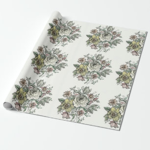 Floraison design on wrapping paper