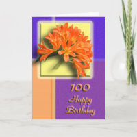 Floral 100th Birthday Congratulations Card