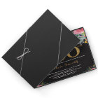 Floral 100th Birthday Invitation Gold Glitter