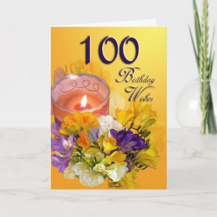 Floral 100th Birthday Wishes Birthday Card