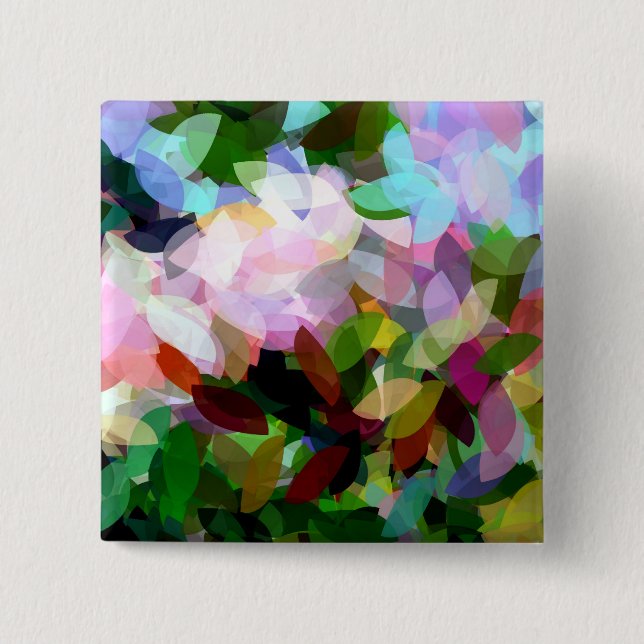 FLORAL 15 CM SQUARE BADGE (Front)