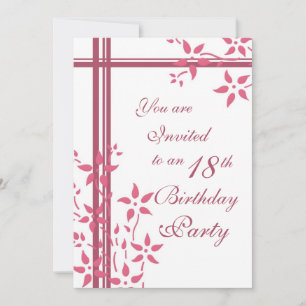 Floral 18th Birthday Party Invitations